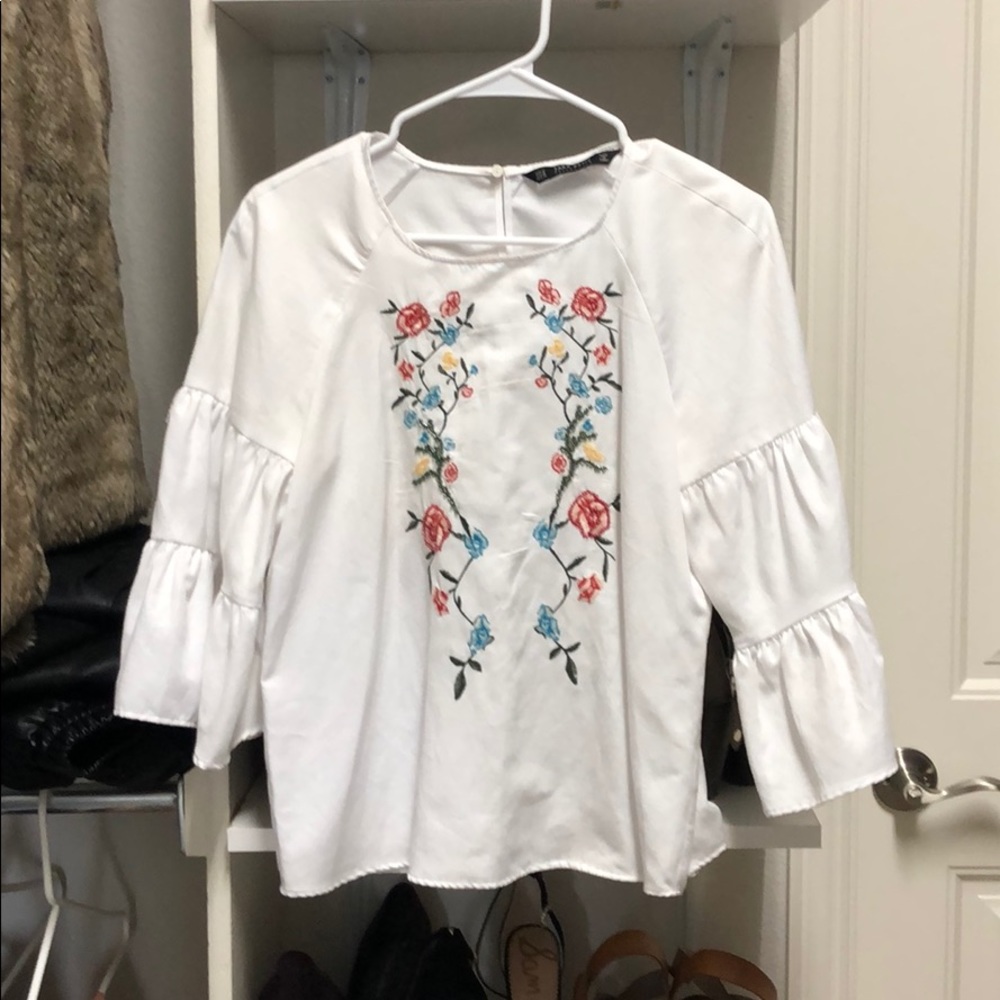 White festive fiesta top